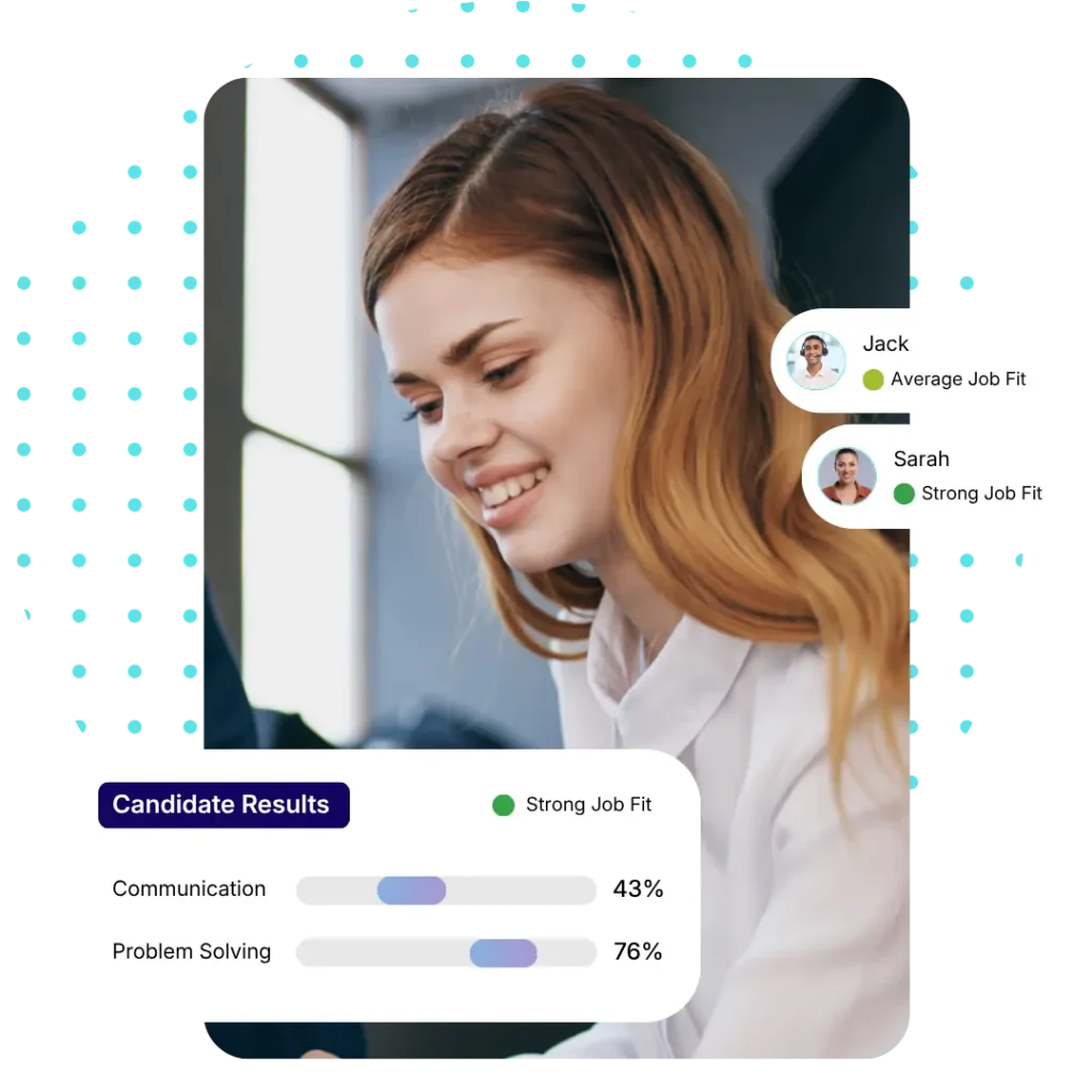 Candidate assessment results dashboard
